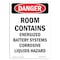 Signmission Safety Sign, OSHA Danger, 3.5" Height, 5" Width, Room Contains Energized Battery Systems, Landscape OS-DS-D-35-L-2081 - alternate 1